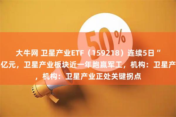 大牛网 卫星产业ETF（159218）连续5日“吸金”累计超14亿元，卫星产业板块近一年跑赢军工，机构：卫星产业正处关键拐点