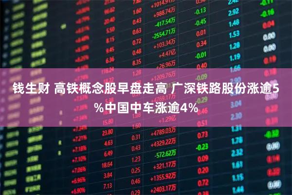 钱生财 高铁概念股早盘走高 广深铁路股份涨逾5%中国中车涨逾4%